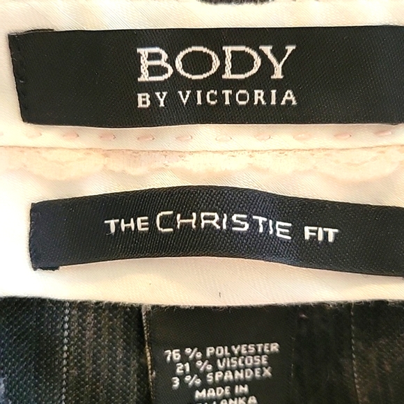 Body By Victoria Womens Black & Gray Flat Front Slacks, Size: 8 - Picture 7 of 10